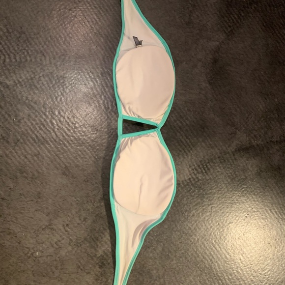 Aerie Teal Strapless Cutout Swim Top - Picture 2 of 4